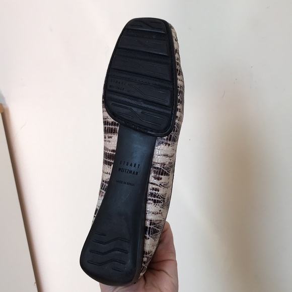 Stuart Weitzman Sz 8.5N Driving Loafer gorgeous snakeskin embossed leather - Picture 8 of 12